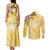 Aloha Hawaii Oahu Couples Matching Tank Maxi Dress and Long Sleeve Button Shirt Wahine with Ilima Lei