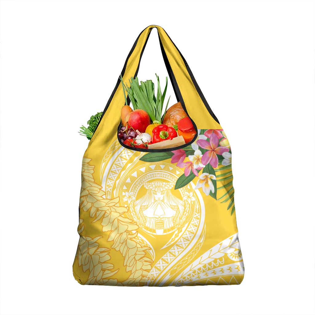 Aloha Hawaii Oahu Grocery Bag Wahine with Ilima Lei