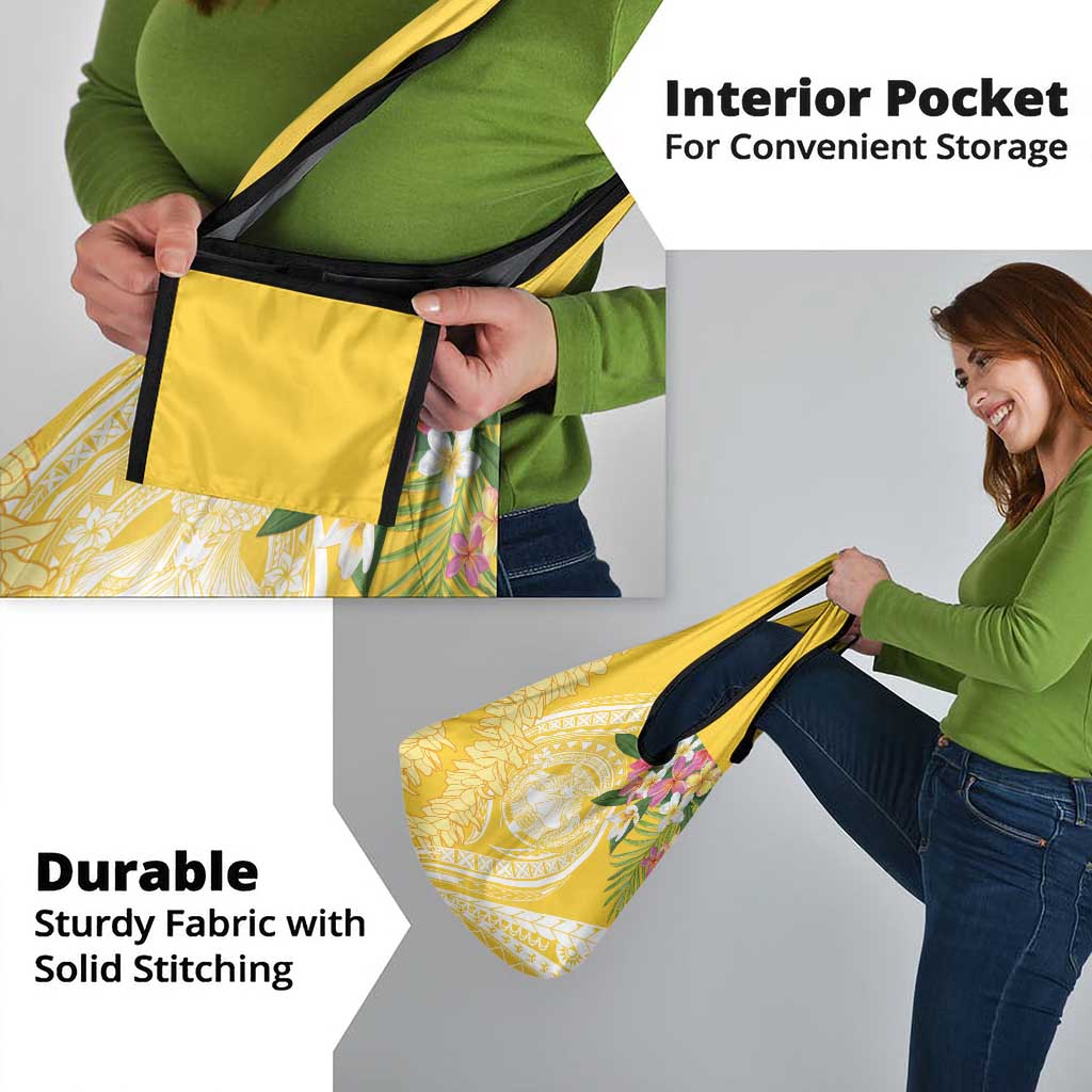 Aloha Hawaii Oahu Grocery Bag Wahine with Ilima Lei