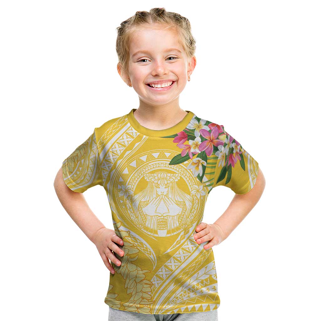 Aloha Hawaii Oahu Kid T Shirt Wahine with Ilima Lei