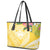 Aloha Hawaii Oahu Leather Tote Bag Wahine with Ilima Lei