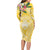 Aloha Hawaii Oahu Long Sleeve Bodycon Dress Wahine with Ilima Lei