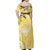 Aloha Hawaii Oahu Off Shoulder Maxi Dress Wahine with Ilima Lei