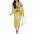 Aloha Hawaii Oahu Off The Shoulder Long Sleeve Dress Wahine with Ilima Lei