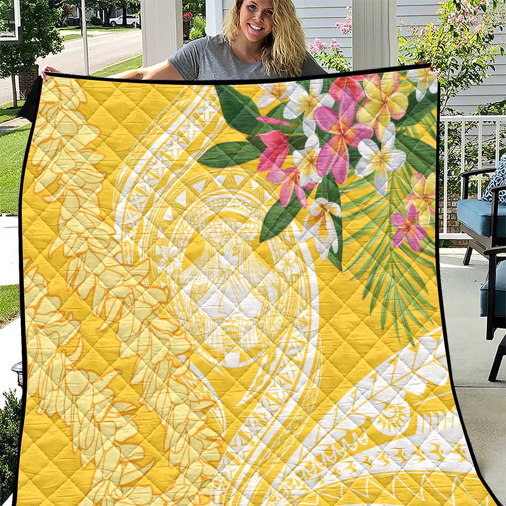 Aloha Hawaii Oahu Quilt Wahine with Ilima Lei