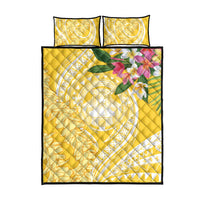 Aloha Hawaii Oahu Quilt Bed Set Wahine with Ilima Lei