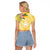 Aloha Hawaii Oahu Raglan Cropped T Shirt Wahine with Ilima Lei