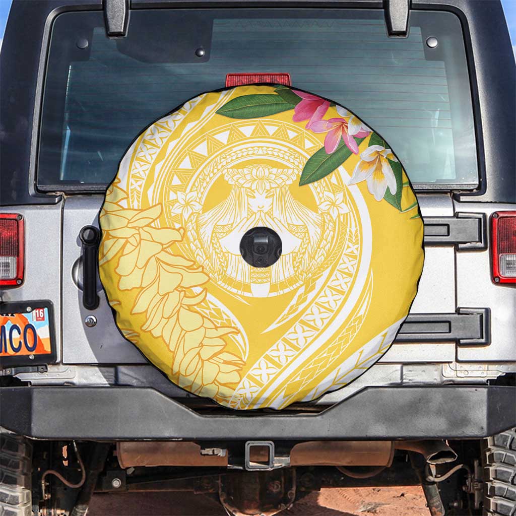 Aloha Hawaii Oahu Spare Tire Cover Wahine with Ilima Lei