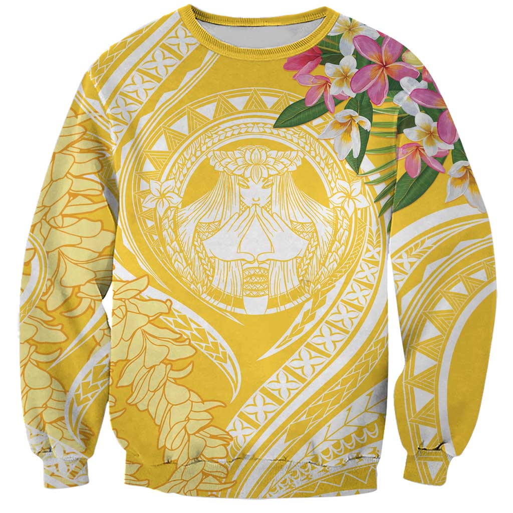 Aloha Hawaii Oahu Sweatshirt Wahine with Ilima Lei