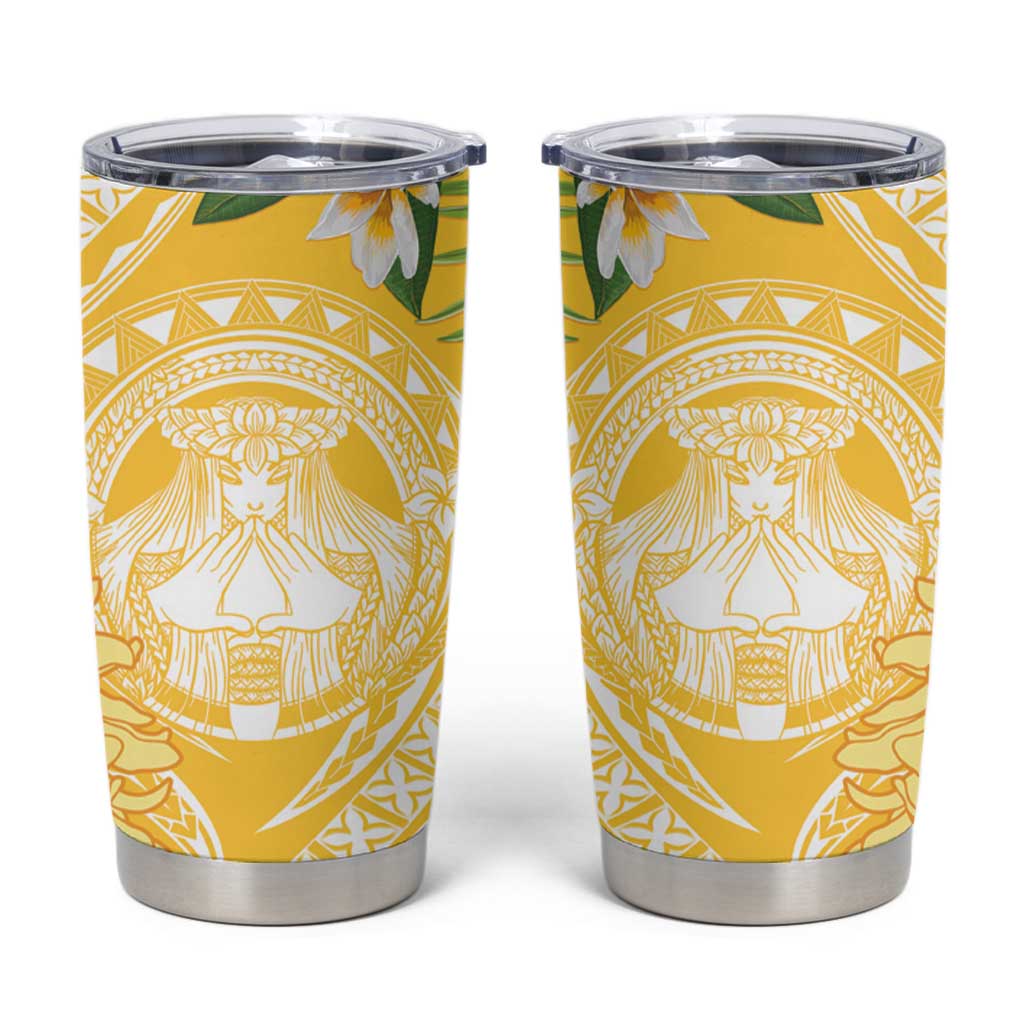 Aloha Hawaii Oahu Tumbler Cup Wahine with Ilima Lei