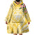 Aloha Hawaii Oahu Wearable Blanket Hoodie Wahine with Ilima Lei