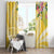 Aloha Hawaii Oahu Window Curtain Wahine with Ilima Lei