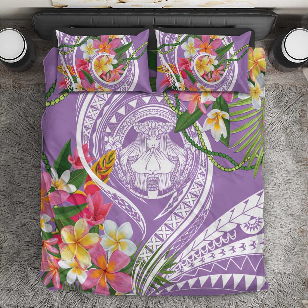 Aloha Hawaii Kauai Bedding Set Frangipani Mix Mokihana Lei