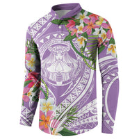 Aloha Hawaii Kauai Button Sweatshirt Frangipani Mix Mokihana Lei