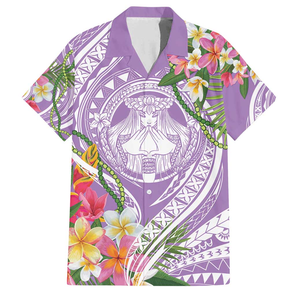 Aloha Hawaii Kauai Family Matching Puletasi and Hawaiian Shirt Frangipani Mix Mokihana Lei