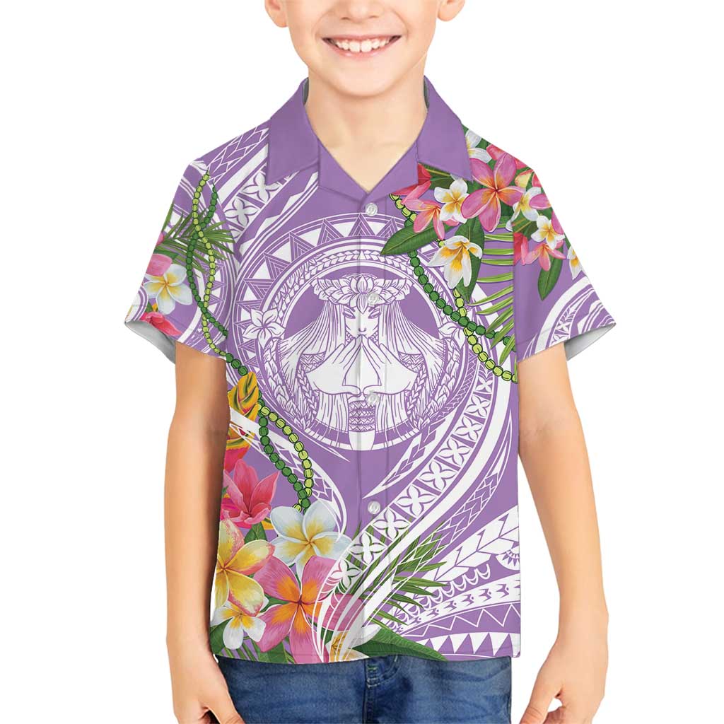 Aloha Hawaii Kauai Family Matching Puletasi and Hawaiian Shirt Frangipani Mix Mokihana Lei