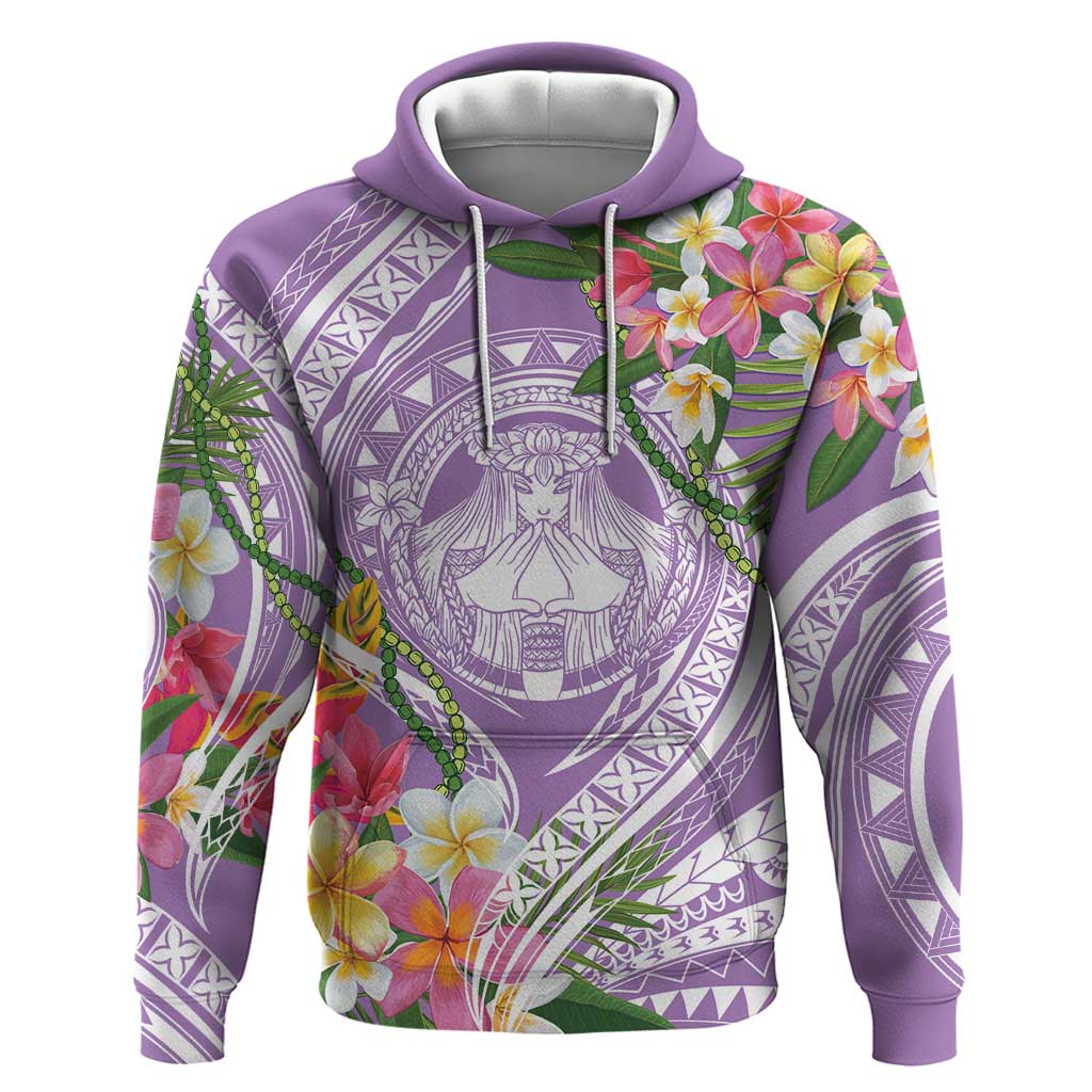 Aloha Hawaii Kauai Hoodie Frangipani Mix Mokihana Lei