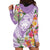 Aloha Hawaii Kauai Hoodie Dress Frangipani Mix Mokihana Lei