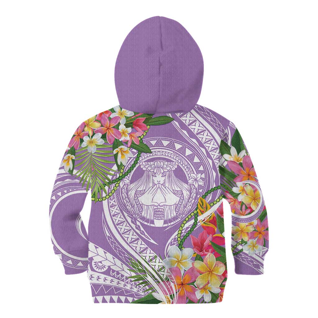 Aloha Hawaii Kauai Kid Hoodie Frangipani Mix Mokihana Lei