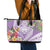 Aloha Hawaii Kauai Leather Tote Bag Frangipani Mix Mokihana Lei