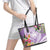 Aloha Hawaii Kauai Leather Tote Bag Frangipani Mix Mokihana Lei