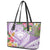 Aloha Hawaii Kauai Leather Tote Bag Frangipani Mix Mokihana Lei