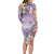 Aloha Hawaii Kauai Long Sleeve Bodycon Dress Frangipani Mix Mokihana Lei