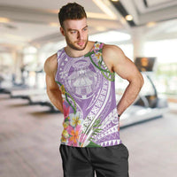 Aloha Hawaii Kauai Men Tank Top Frangipani Mix Mokihana Lei