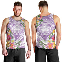 Aloha Hawaii Kauai Men Tank Top Frangipani Mix Mokihana Lei