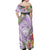 Aloha Hawaii Kauai Off Shoulder Maxi Dress Frangipani Mix Mokihana Lei