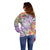 Aloha Hawaii Kauai Off Shoulder Sweater Frangipani Mix Mokihana Lei