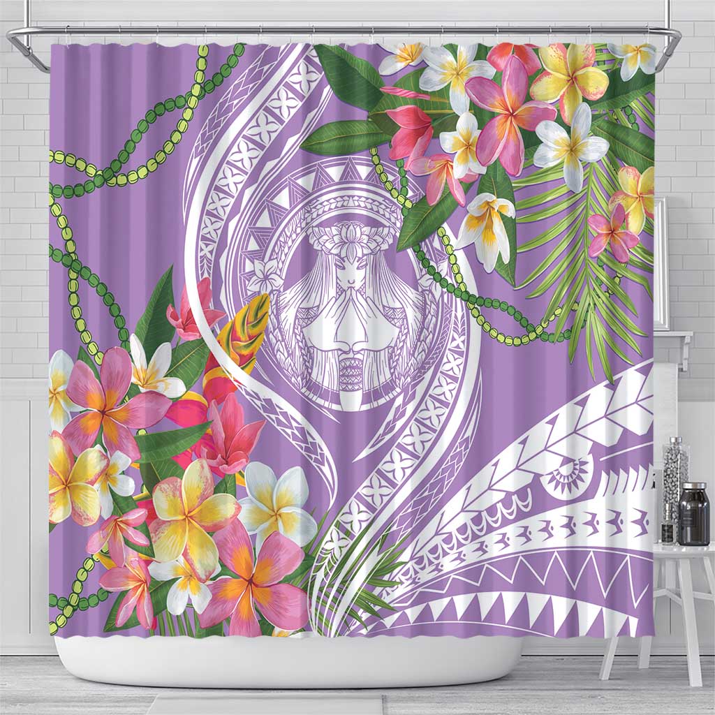 Aloha Hawaii Kauai Shower Curtain Frangipani Mix Mokihana Lei