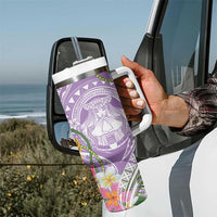 Aloha Hawaii Kauai Tumbler With Handle Frangipani Mix Mokihana Lei