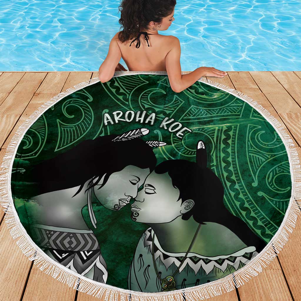 New Zealand Aroha Koe Mama Beach Blanket Maori Hongi - Pounamu