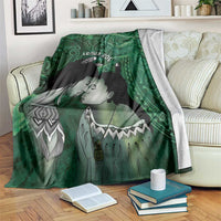 New Zealand Aroha Koe Mama Blanket Maori Hongi - Pounamu LT7 Green - Polynesian Pride