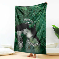 New Zealand Aroha Koe Mama Blanket Maori Hongi - Pounamu LT7 - Polynesian Pride