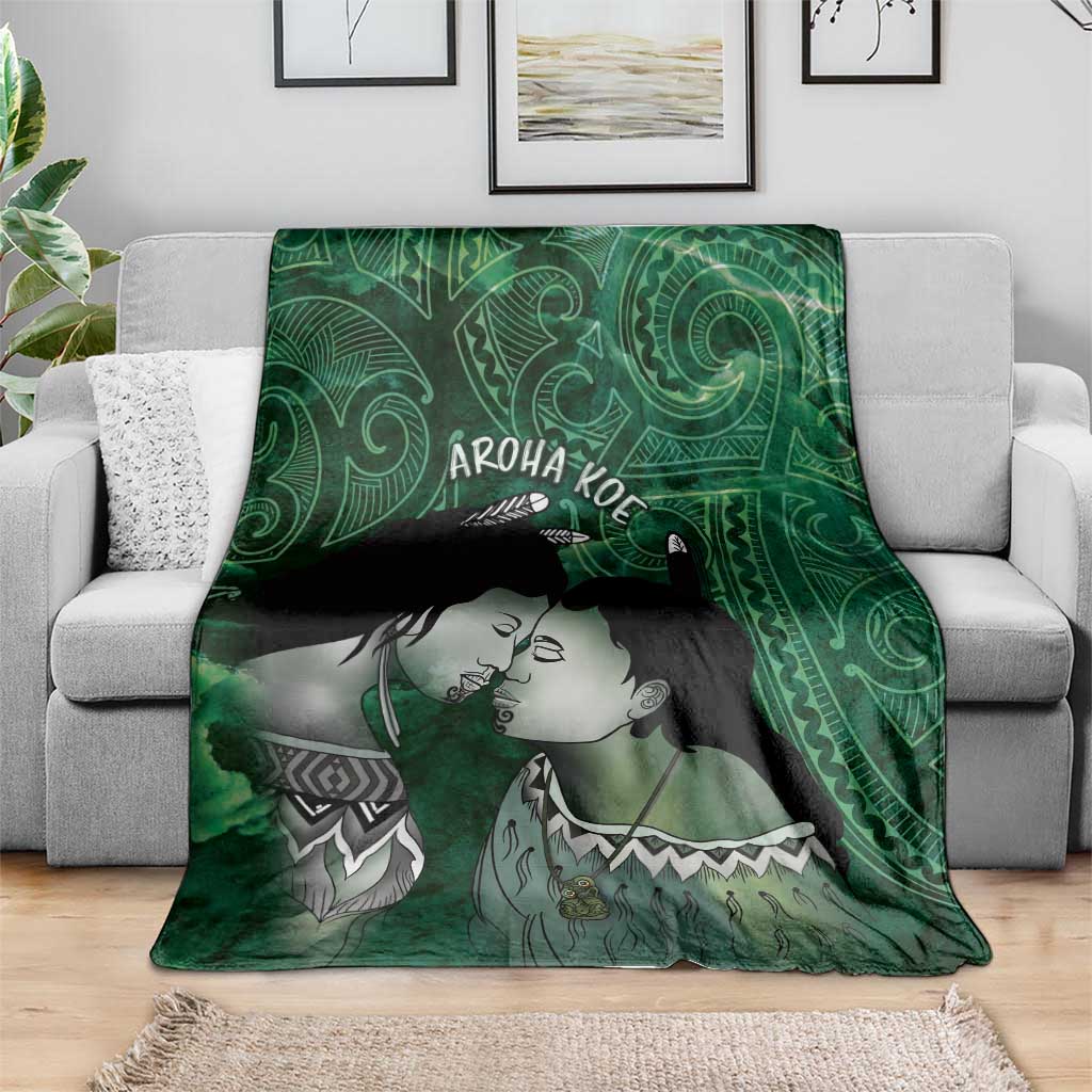 New Zealand Aroha Koe Mama Blanket Maori Hongi - Pounamu LT7 - Polynesian Pride