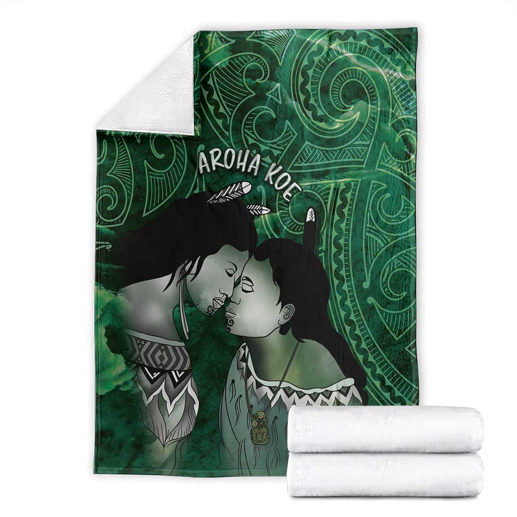 New Zealand Aroha Koe Mama Blanket Maori Hongi - Pounamu LT7 - Polynesian Pride