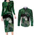 New Zealand Aroha Koe Mama Couples Matching Long Sleeve Bodycon Dress and Long Sleeve Button Shirt Maori Hongi - Pounamu