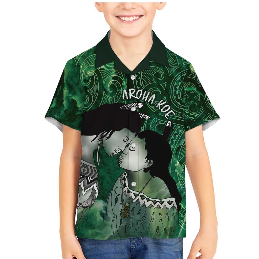New Zealand Aroha Koe Mama Family Matching Mermaid Dress and Hawaiian Shirt Maori Hongi - Pounamu