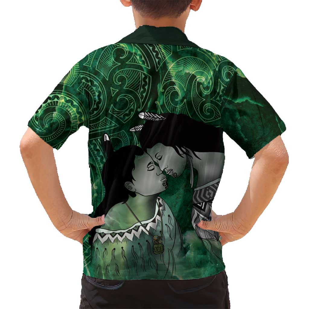 New Zealand Aroha Koe Mama Family Matching Summer Maxi Dress and Hawaiian Shirt Maori Hongi - Pounamu LT7 - Polynesian Pride