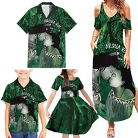 New Zealand Aroha Koe Mama Family Matching Summer Maxi Dress and Hawaiian Shirt Maori Hongi - Pounamu LT7 - Polynesian Pride