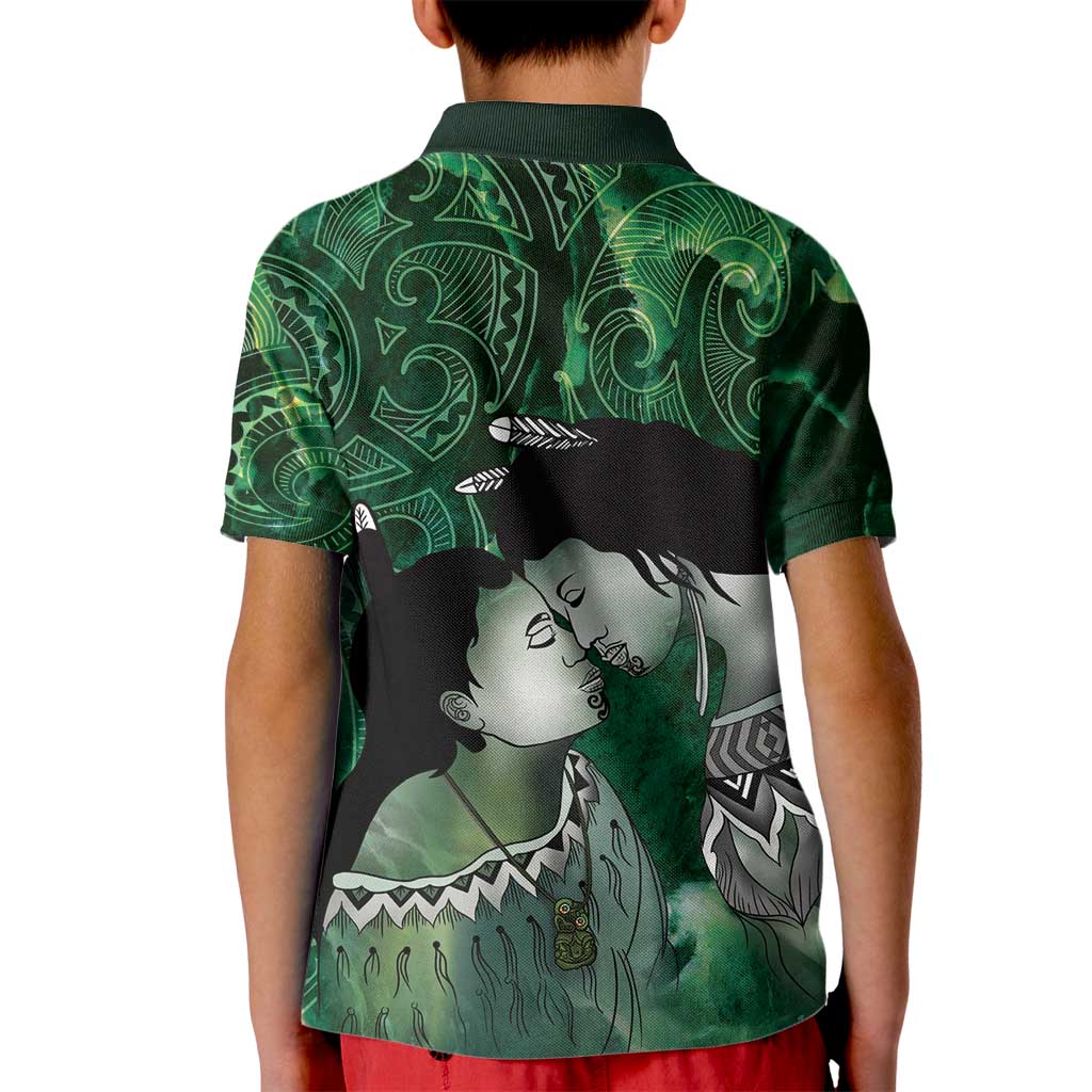 New Zealand Aroha Koe Mama Kid Polo Shirt Maori Hongi - Pounamu LT7 - Polynesian Pride