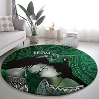 New Zealand Aroha Koe Mama Round Carpet Maori Hongi - Pounamu LT7 - Polynesian Pride