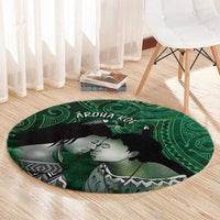 New Zealand Aroha Koe Mama Round Carpet Maori Hongi - Pounamu LT7 - Polynesian Pride