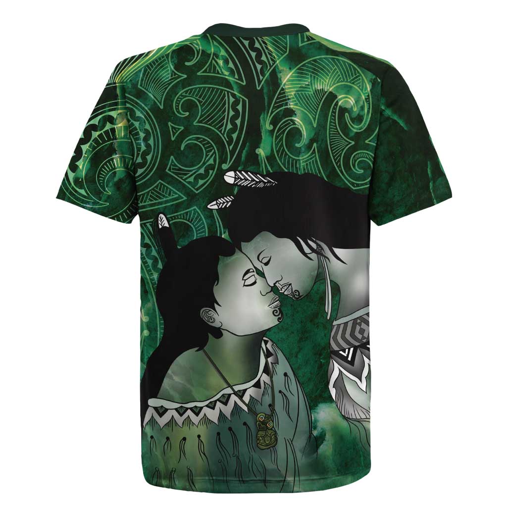 New Zealand Aroha Koe Mama Rugby Jersey Maori Hongi - Pounamu