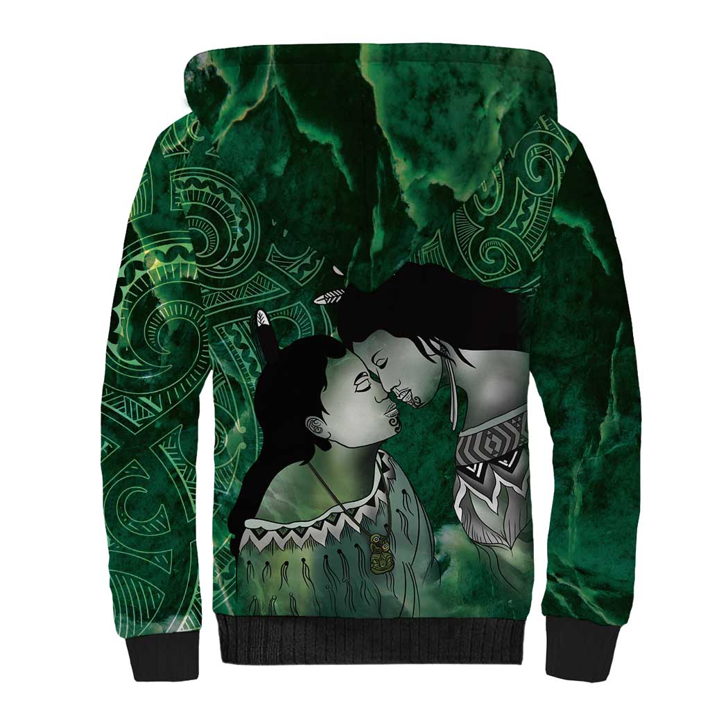 New Zealand Aroha Koe Mama Sherpa Hoodie Maori Hongi - Pounamu