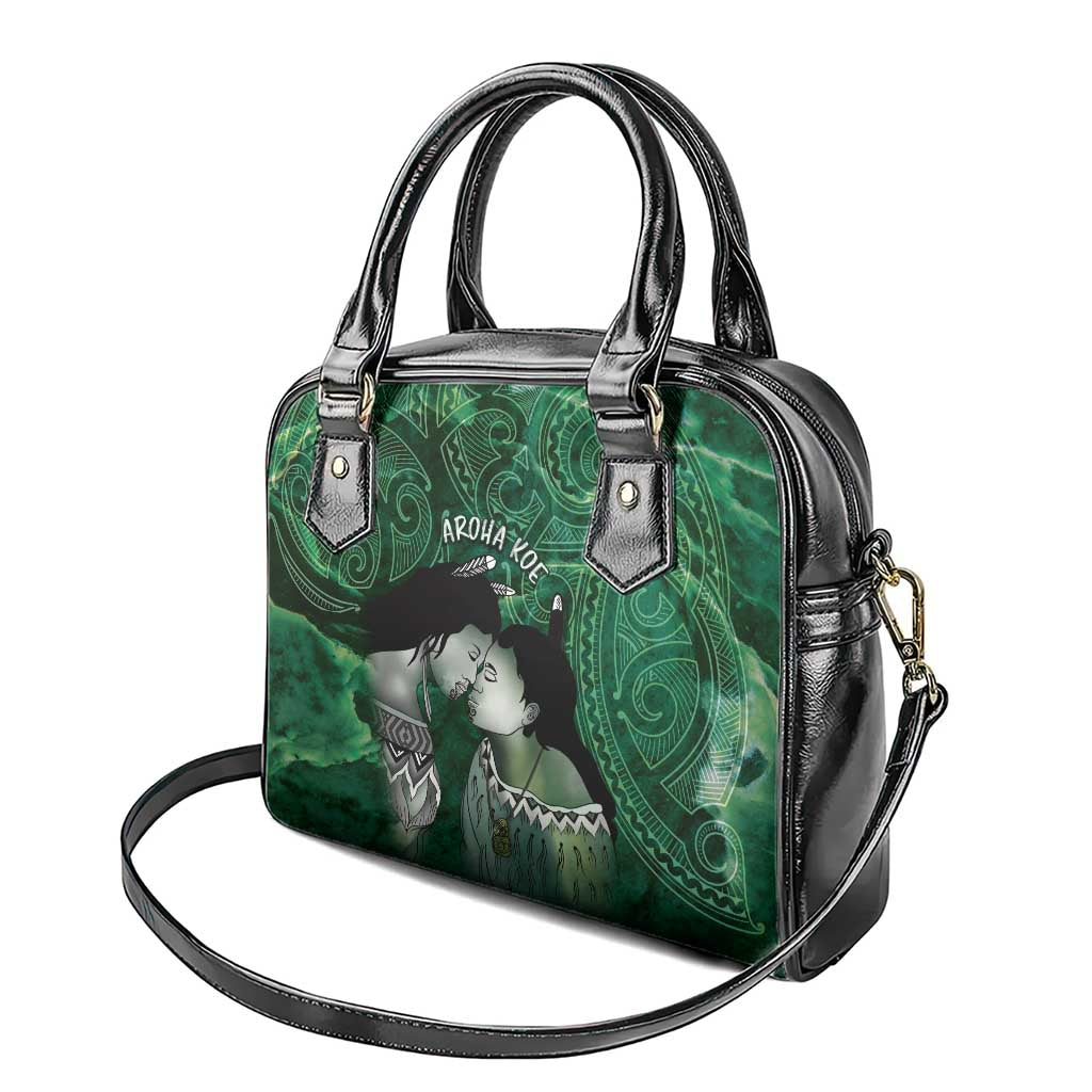New Zealand Aroha Koe Mama Shoulder Handbag Maori Hongi - Pounamu