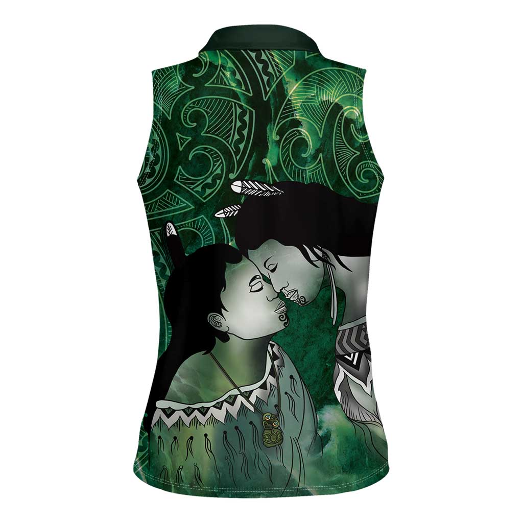 New Zealand Aroha Koe Mama Women Sleeveless Polo Shirt Maori Hongi - Pounamu LT7 - Polynesian Pride