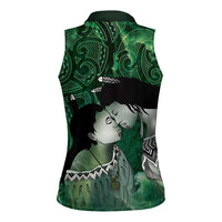 New Zealand Aroha Koe Mama Women Sleeveless Polo Shirt Maori Hongi - Pounamu LT7 - Polynesian Pride